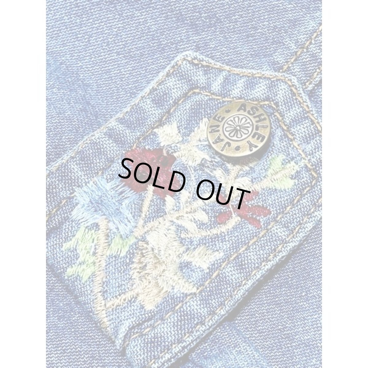 画像14: デニム 刺繍 ノースリーブ レトロ USA古着 ヴィンテージワンピース (14)