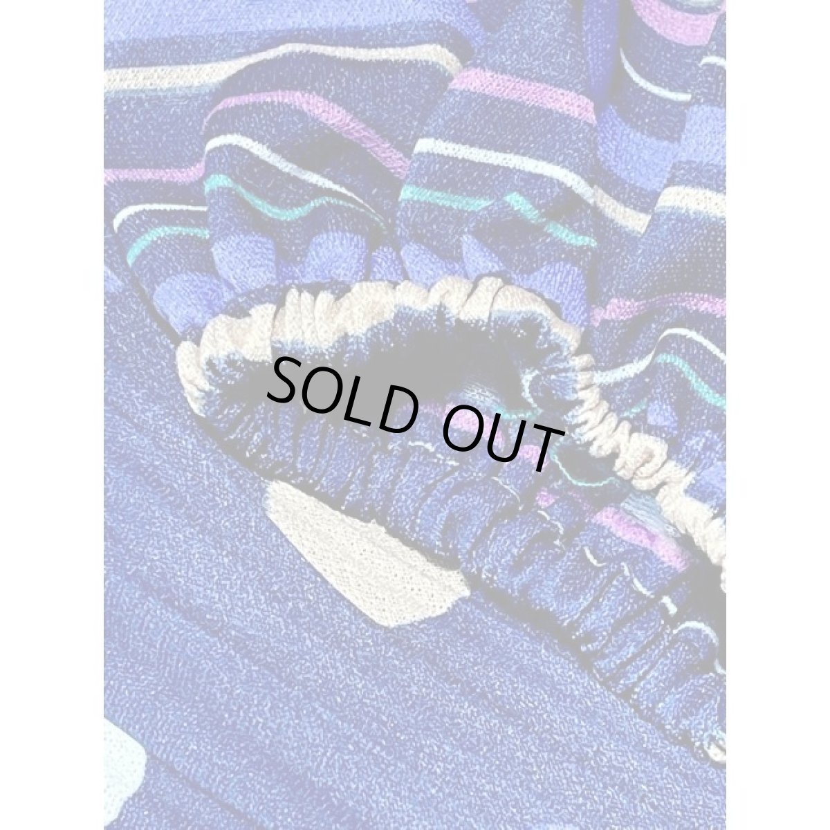 画像14: ドット ボーダー プリーツ ウエストゴム レトロ 長袖 USA古着 ヴィンテージワンピース【V8241】　　 (14)