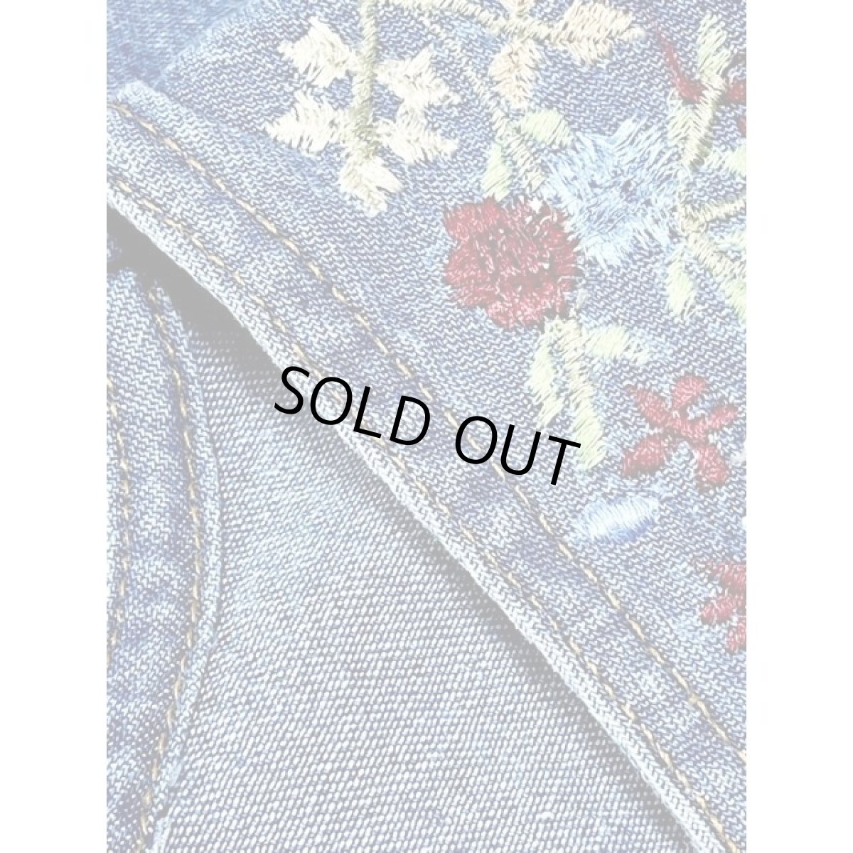 画像16: デニム 刺繍 ノースリーブ レトロ USA古着 ヴィンテージワンピース (16)