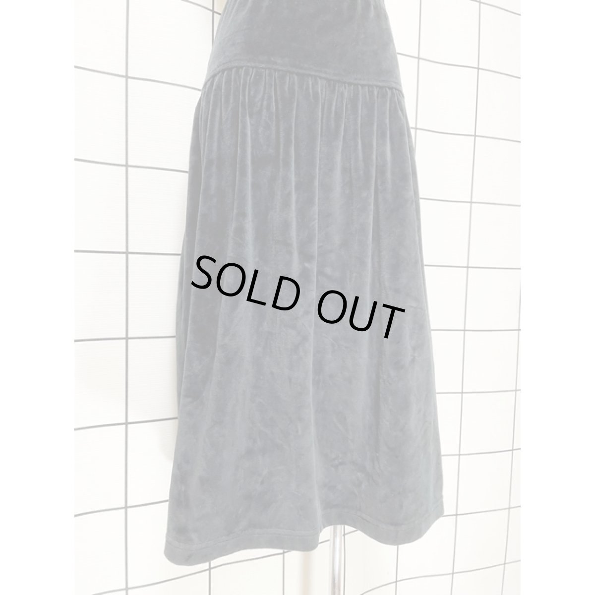 画像6: ベロア ブラック ウエストゴム レトロ USA古着 ヴィンテージスカート (6)