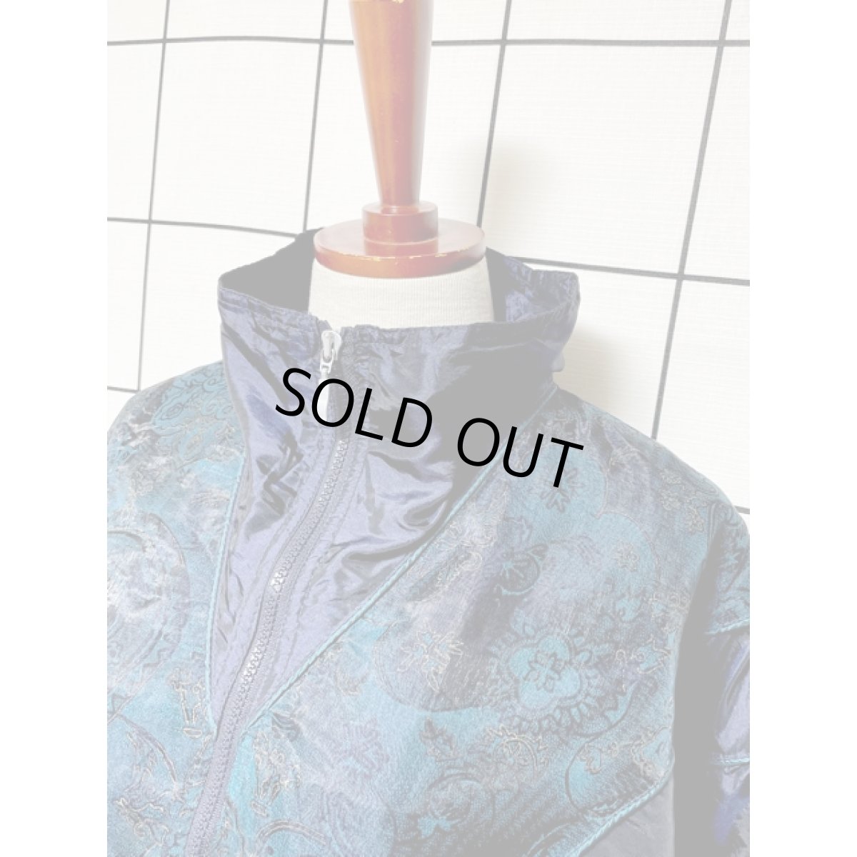 画像7: ネイビー ジップアップ USA古着 ブルゾン ジャンパー ヴィンテージナイロンジャケット【V8228】 (7)