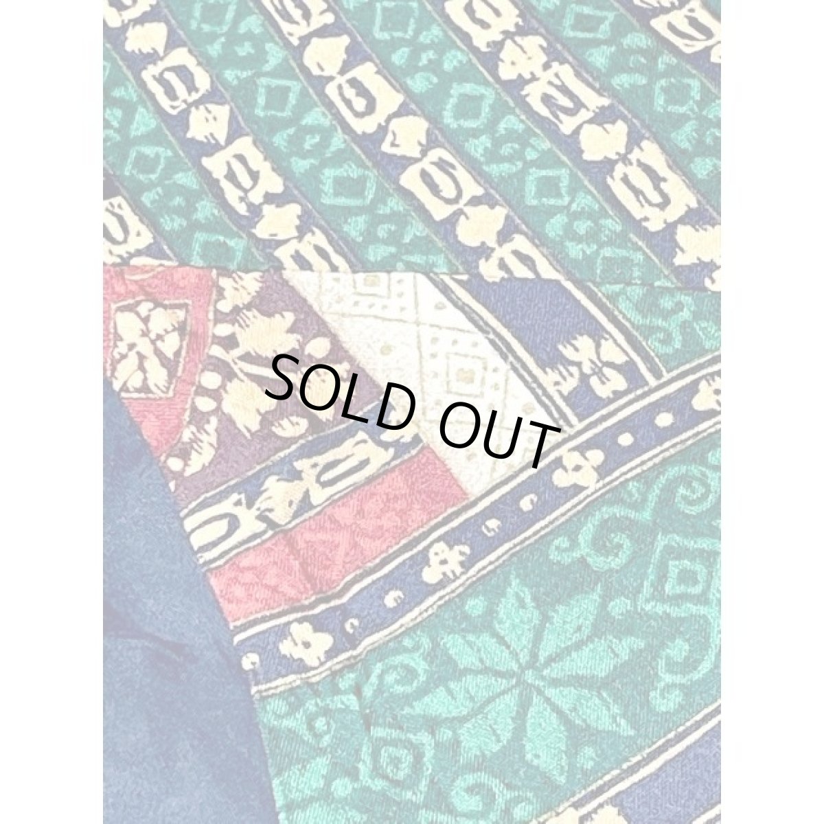 画像11: スカーフ柄 ネービー USA古着 ヴィンテージカーディガン (11)