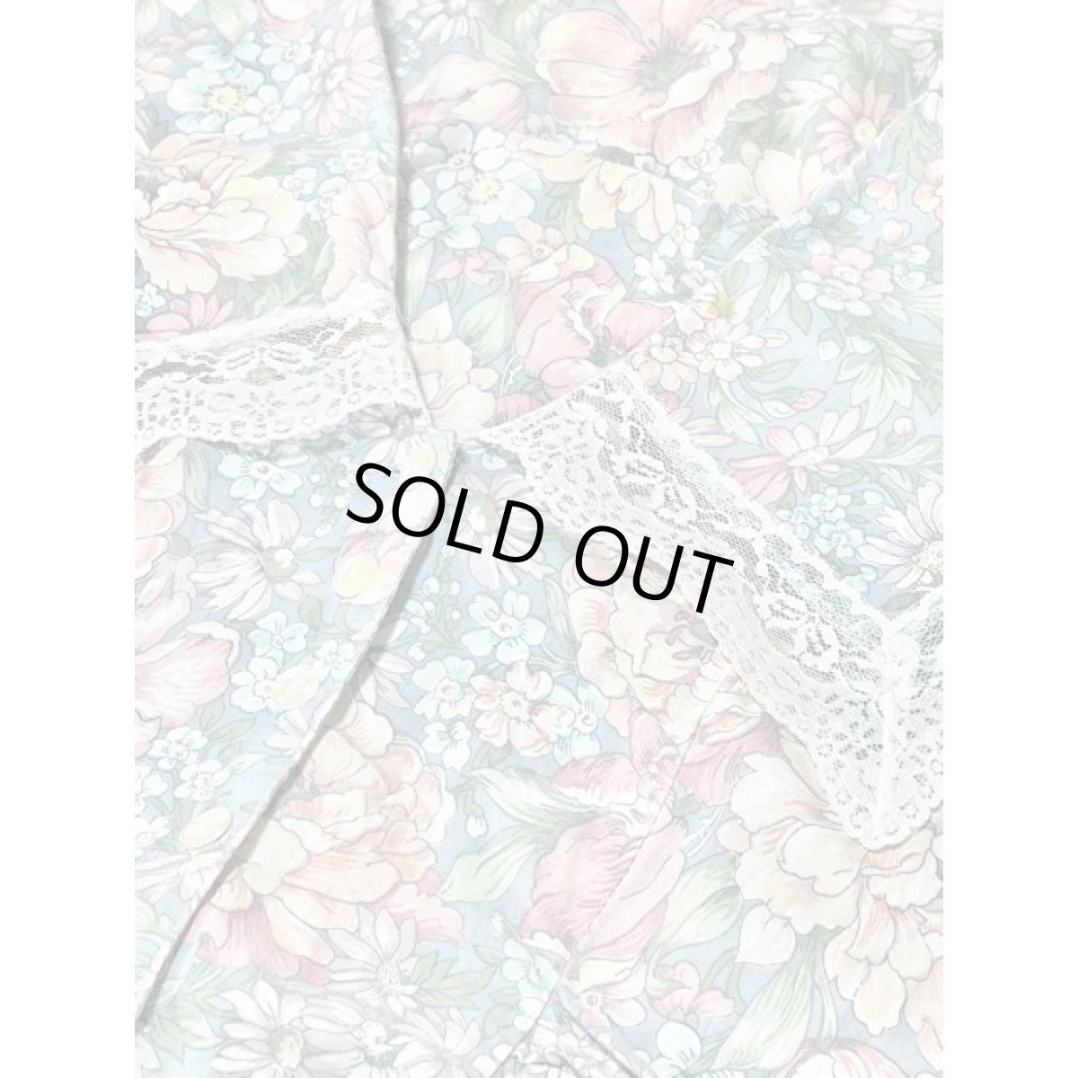 画像12: セーラー襟 アンティークフラワー柄 パステル調 バックウエストリボン クラシカル 半袖 レトロ USA古着 ヴィンテージワンピース【8283】 (12)