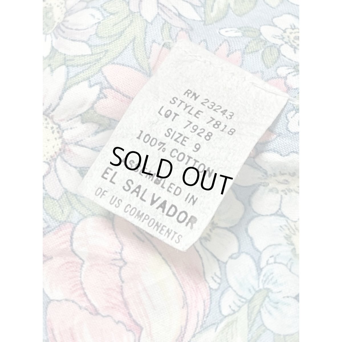 画像16: セーラー襟 アンティークフラワー柄 パステル調 バックウエストリボン クラシカル 半袖 レトロ USA古着 ヴィンテージワンピース【8283】 (16)