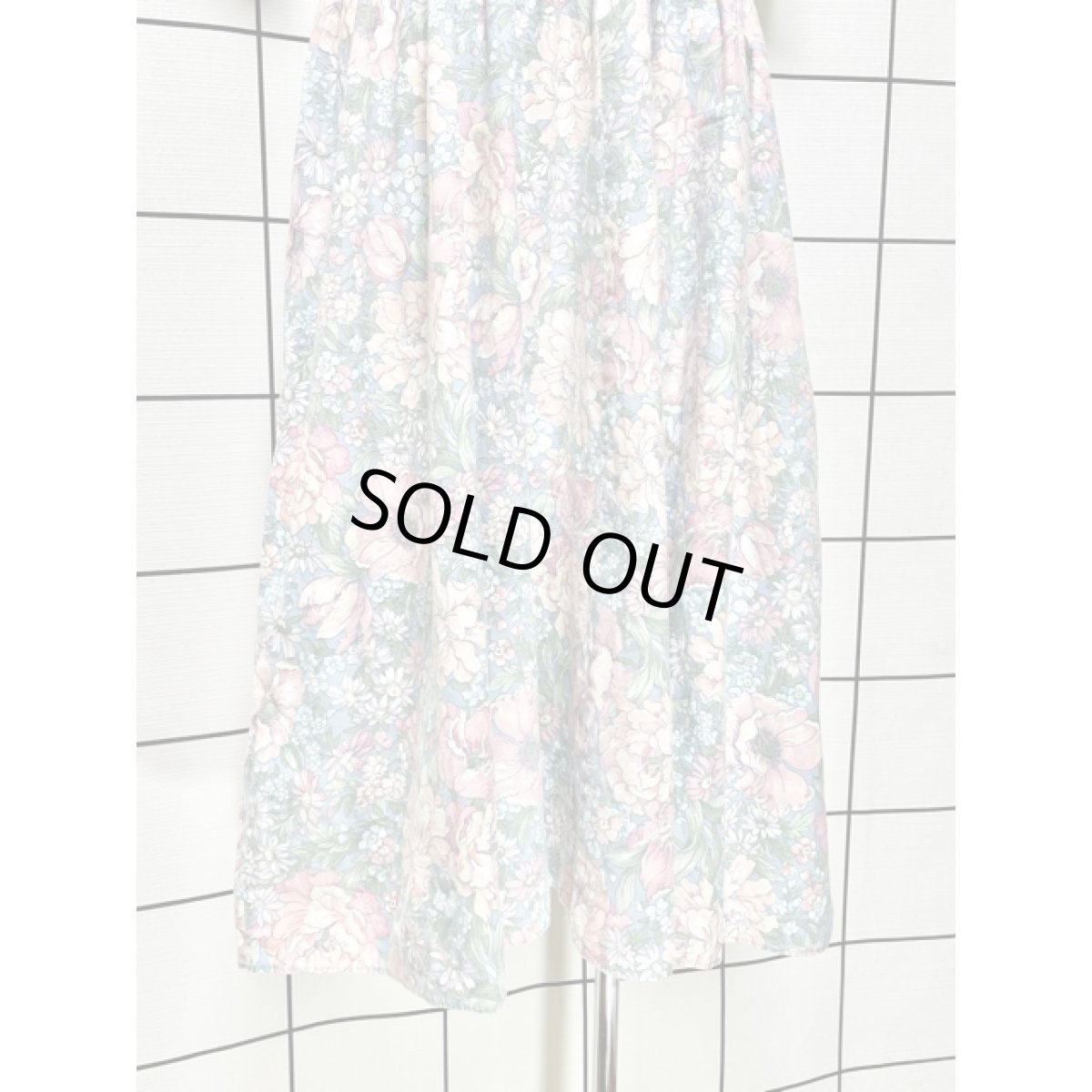 画像10: セーラー襟 アンティークフラワー柄 パステル調 バックウエストリボン クラシカル 半袖 レトロ USA古着 ヴィンテージワンピース【8283】 (10)