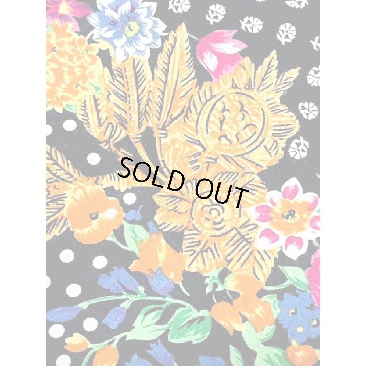 画像16: ドット柄 花柄 前開き カラフル 半袖 レトロ USA古着 ヴィンテージワンピース (16)