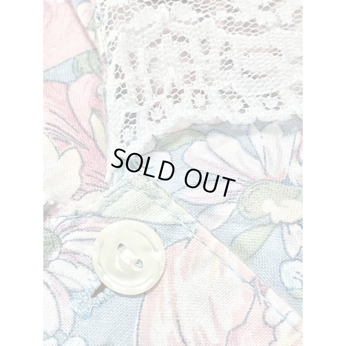 画像15: セーラー襟 アンティークフラワー柄 パステル調 バックウエストリボン クラシカル 半袖 レトロ USA古着 ヴィンテージワンピース【8283】 (15)