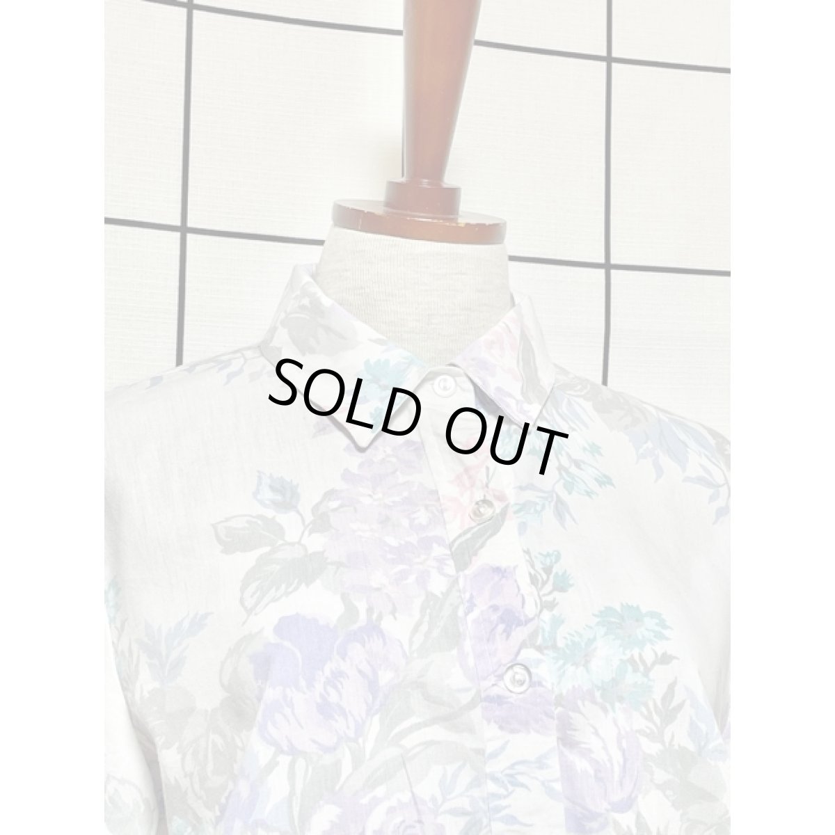 画像3: パステルカラー 花柄 ウエストゴム レトロ 長袖 USA古着 ヴィンテージワンピース【8298】 (3)