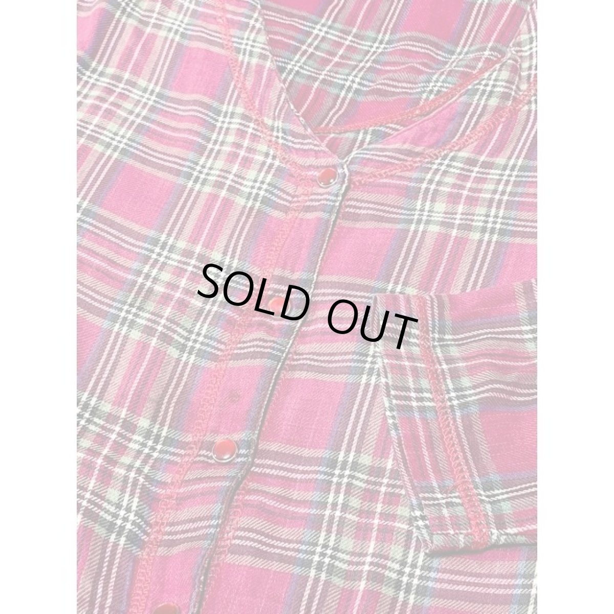 画像15: アメリカ古着 ワンピース ヴィンテージ マドラスチェック 前開き ホック式 レトロ (15)