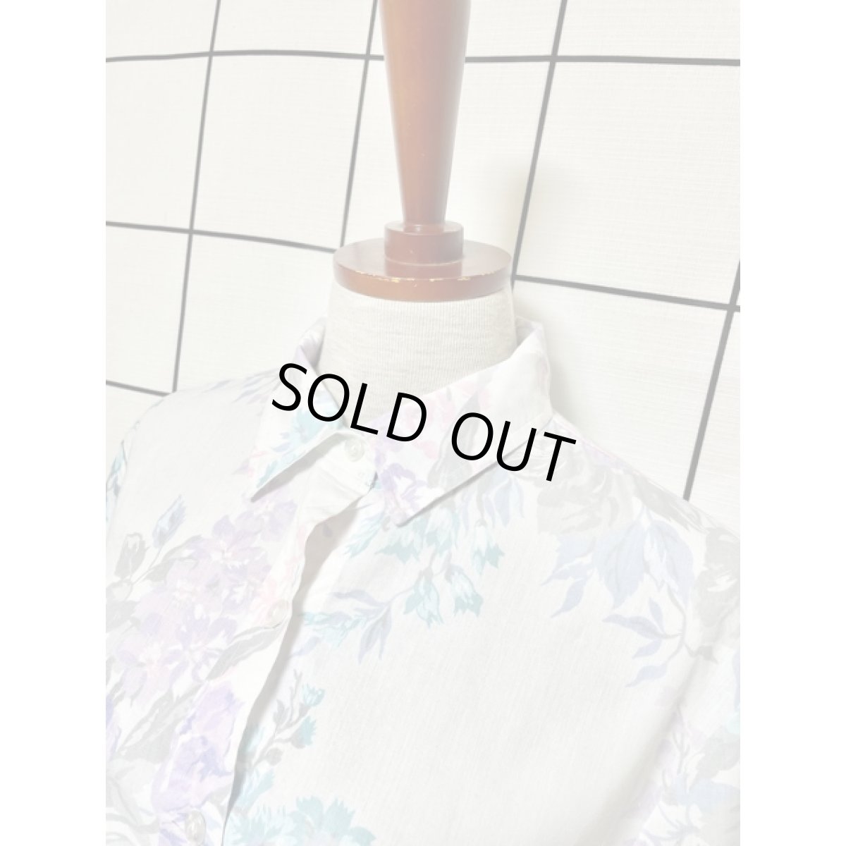 画像7: パステルカラー 花柄 ウエストゴム レトロ 長袖 USA古着 ヴィンテージワンピース【8298】 (7)