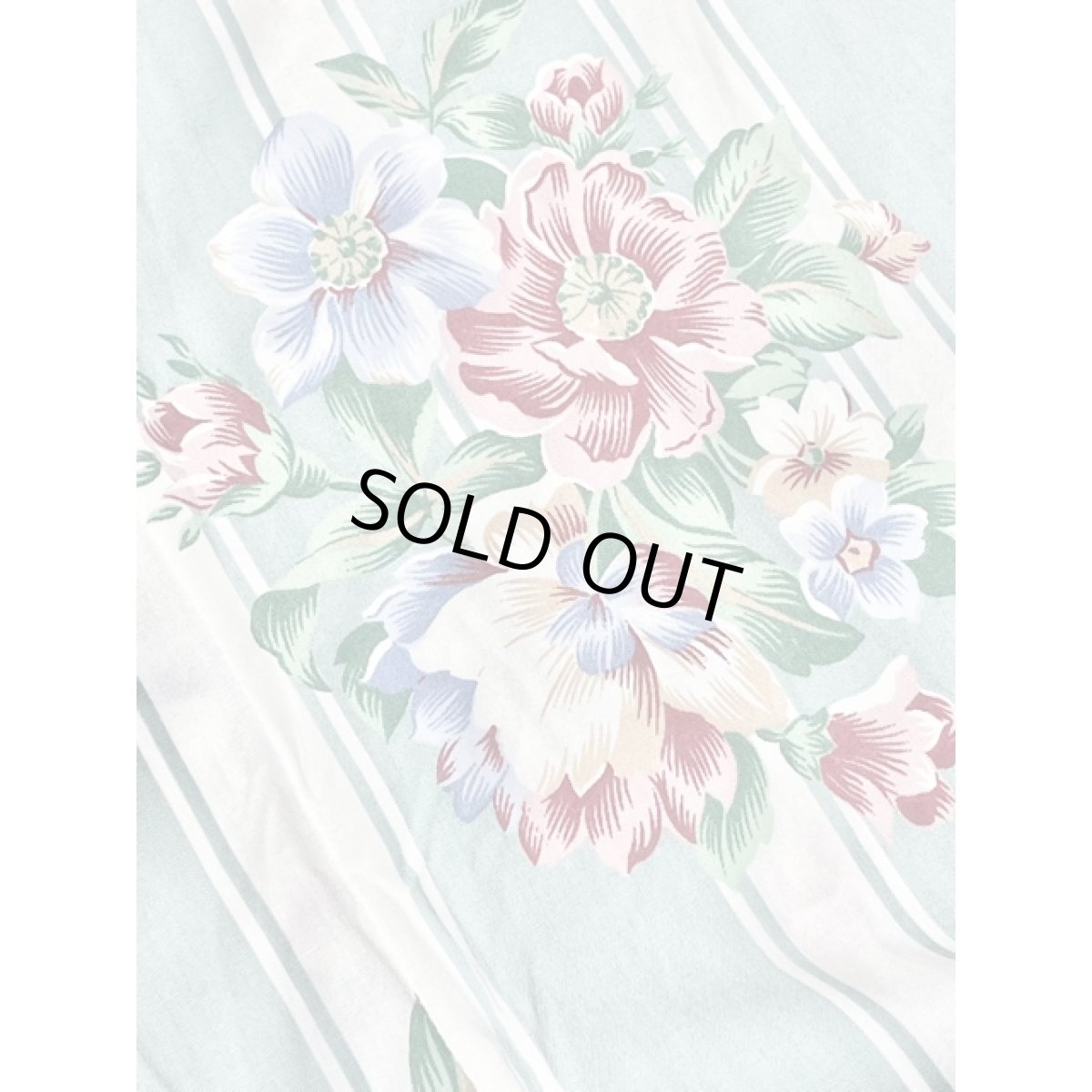 画像16: ホワイト ストライプ 花柄 切り替えし 前開き 半袖 レトロ USA古着 ヴィンテージワンピース【8320】 (16)