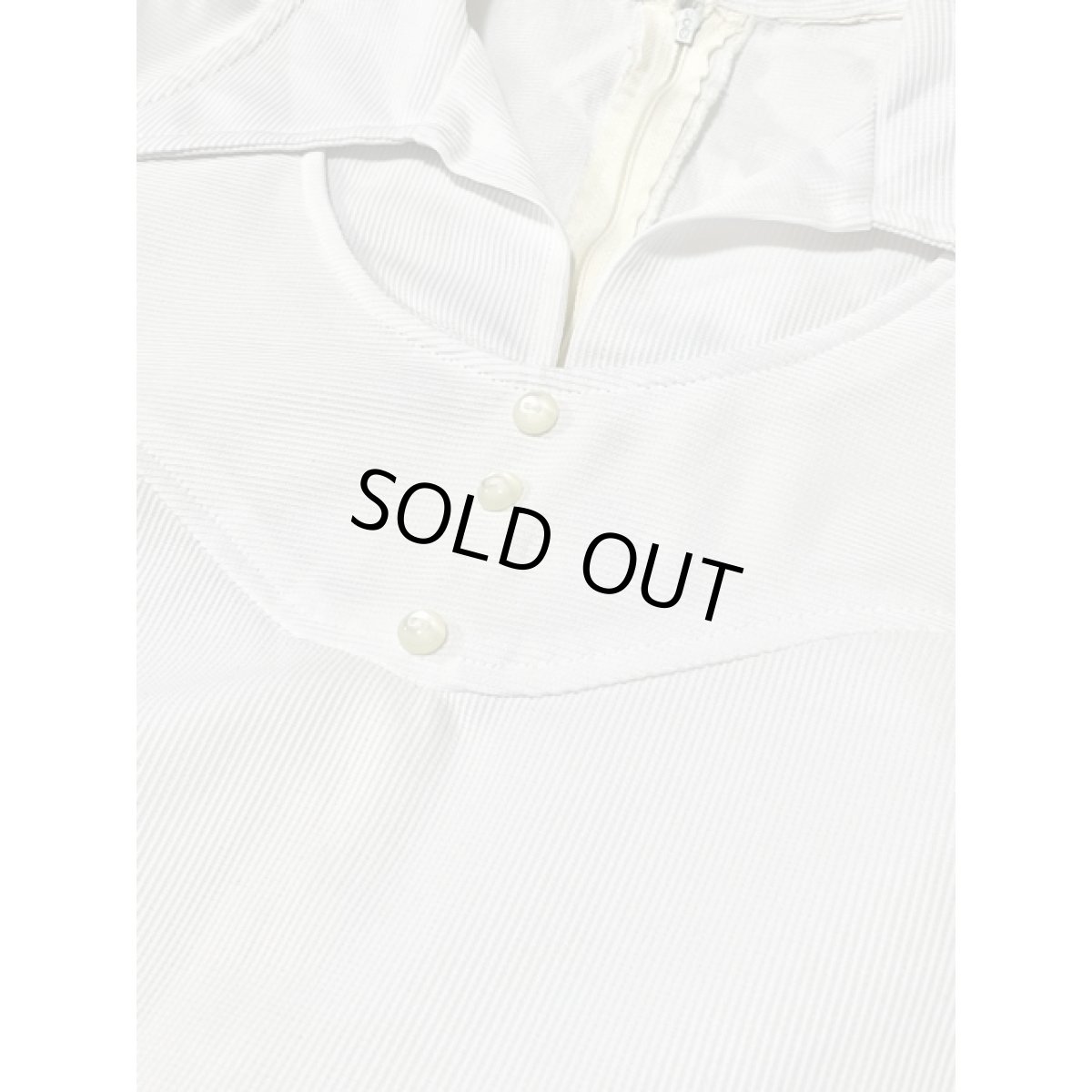 画像9: Aライン ホワイト 無地 レトロ 半袖 USA古着 ヴィンテージワンピース (9)