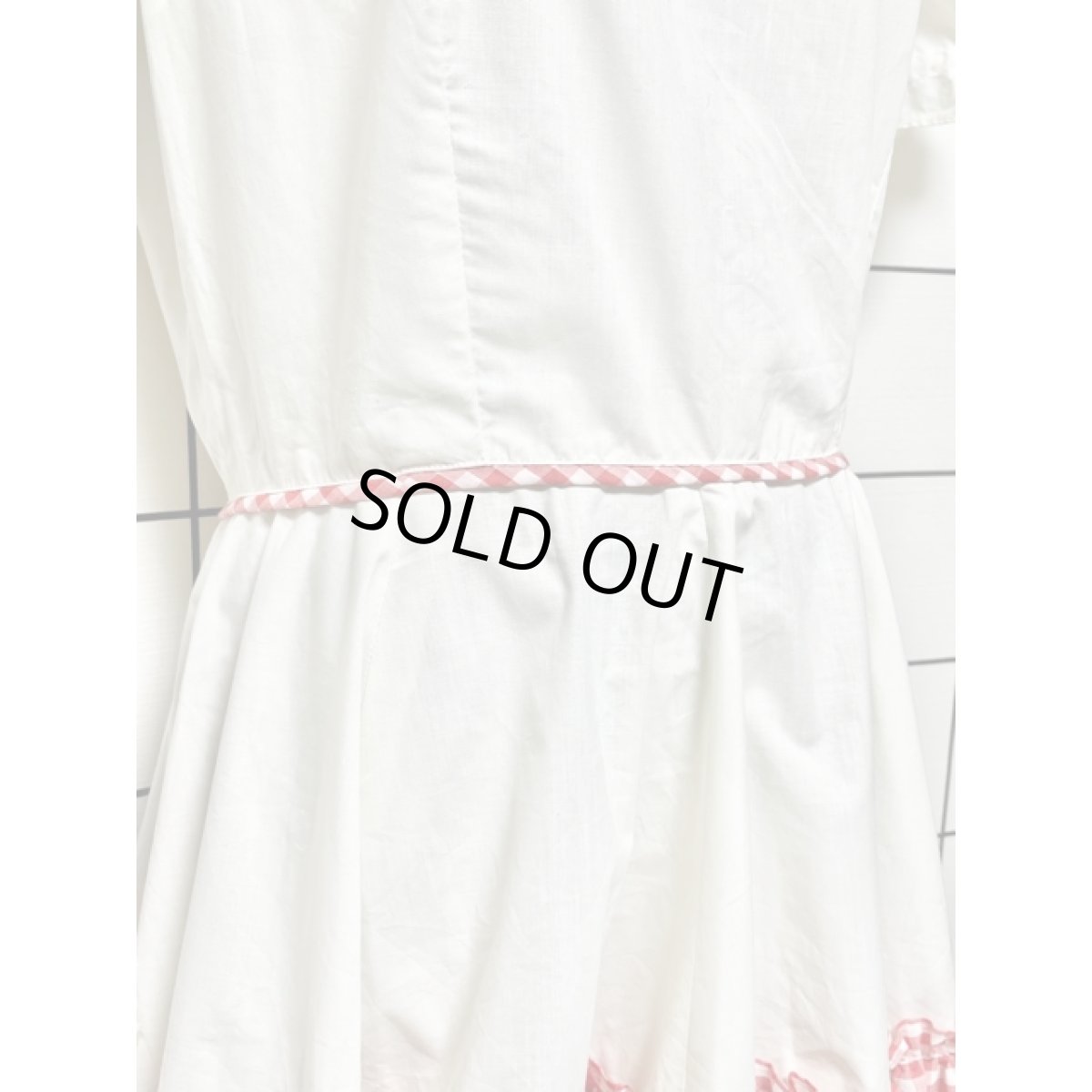 画像9: ギンガムチェック ティアード 切り替えし パフスリーブ レトロ USA古着 ヴィンテージワンピース (9)