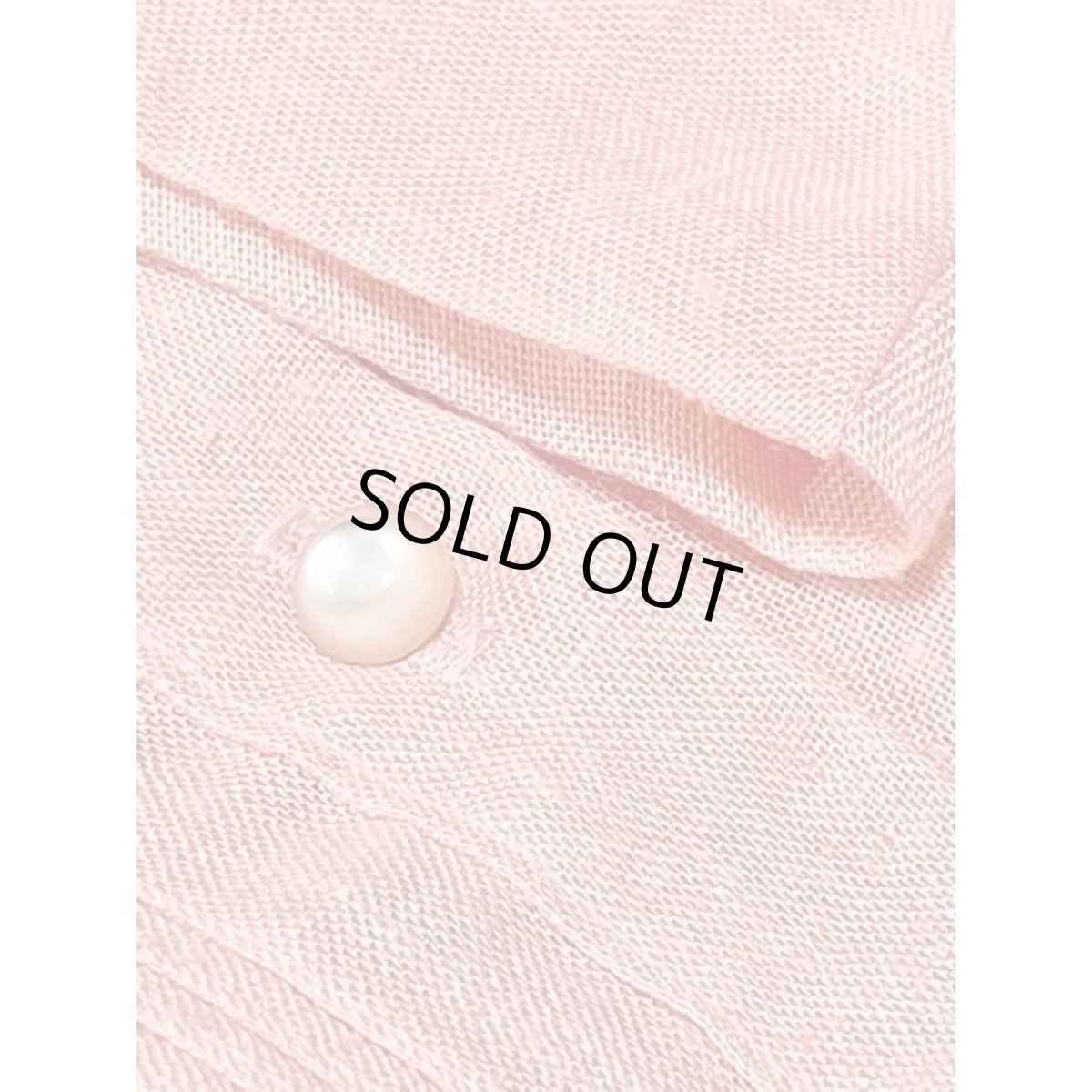 画像12: 無地 サーモンピンク スタンドカラー ウエストゴム フロントタック ノースリーブ レトロ USA古着 ヴィンテージワンピース【V8347】 (12)