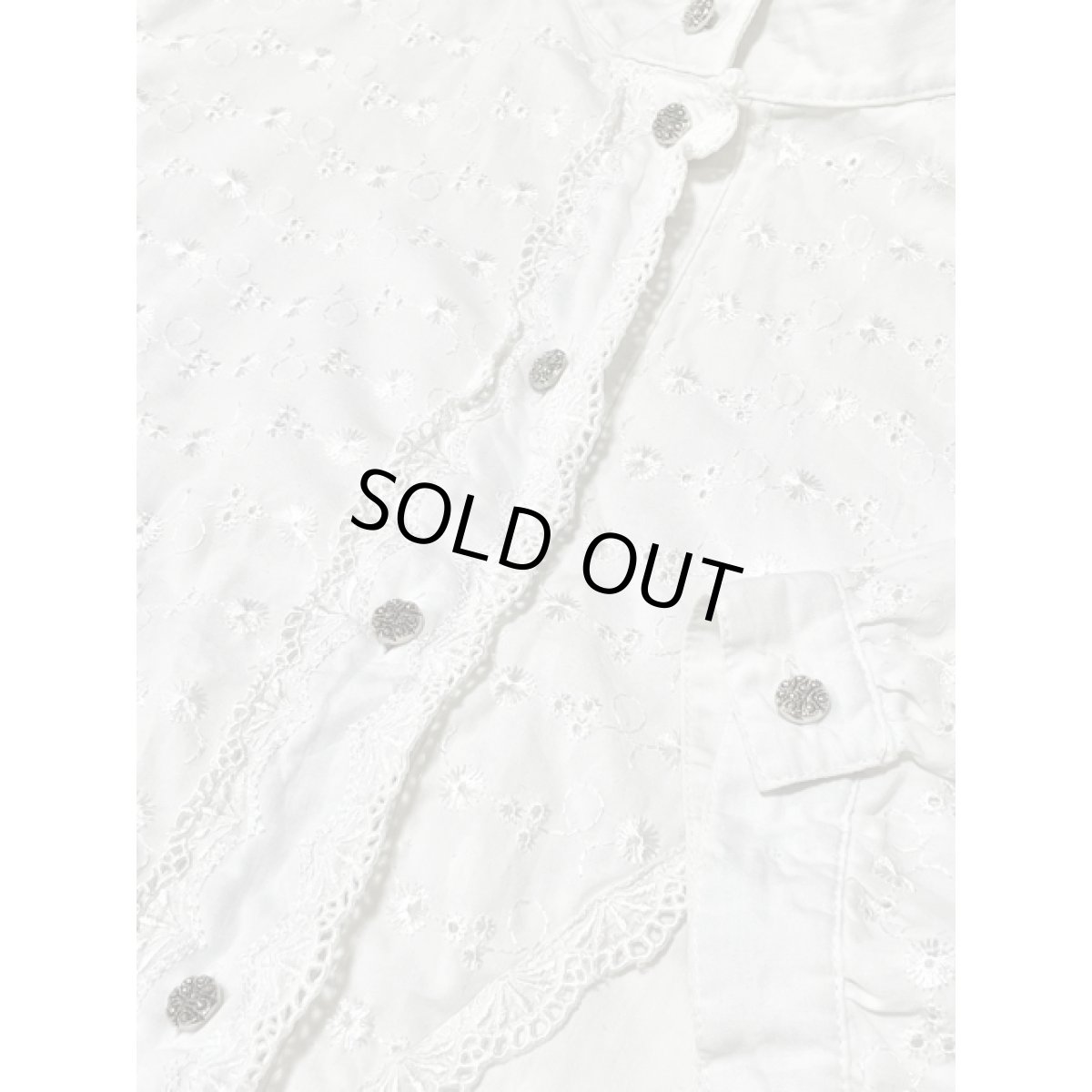 画像9: レース ホワイト 白 スタンドカラー コンチョボタン ディアンドル チロルブラウス ドイツ民族衣装 舞台 演奏会 フォークダンス オクトーバーフェスト (9)