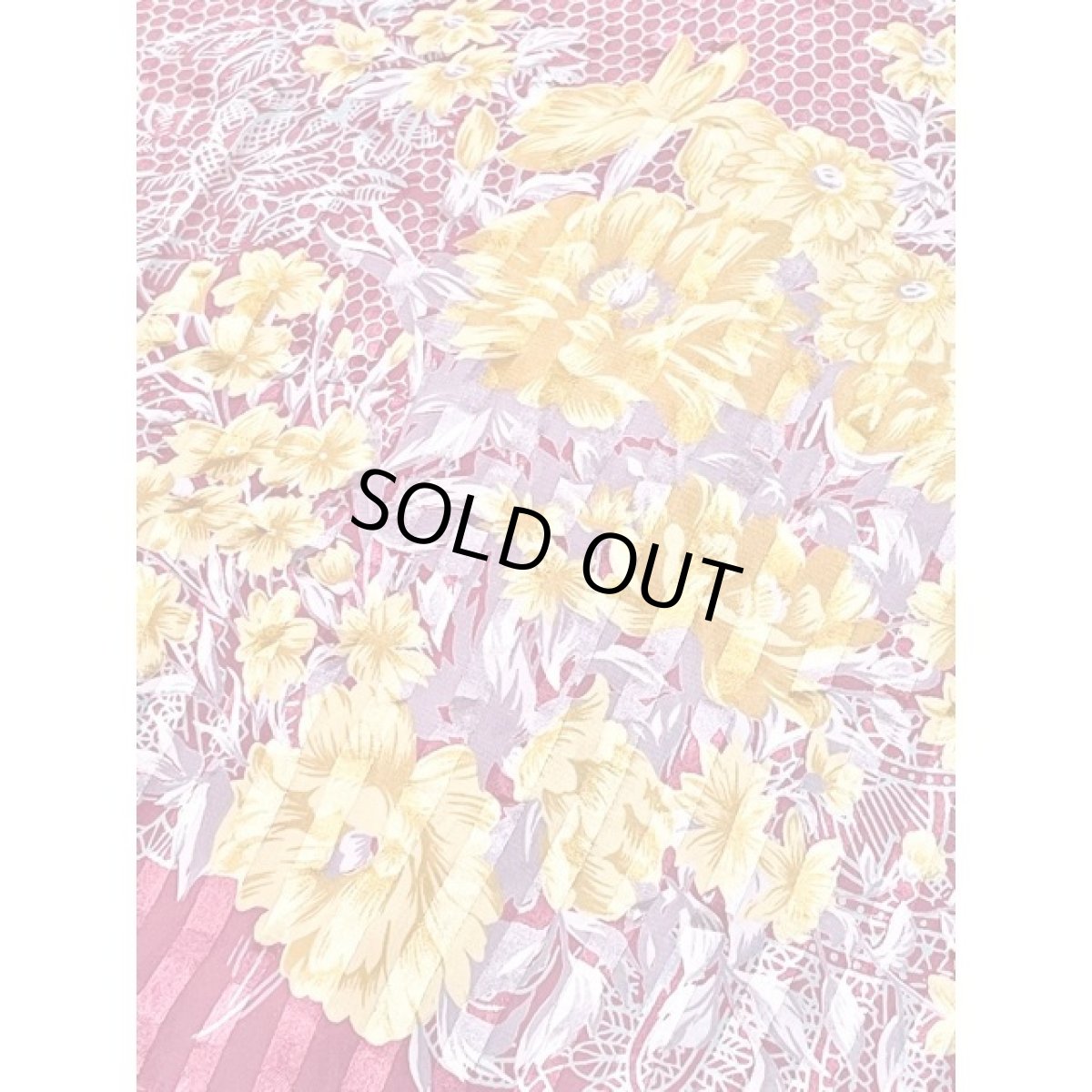 画像8: ストライプ 花柄 首元リボン 半袖 昭和レトロ 国産古着 ヴィンテージワンピース【8351】 (8)