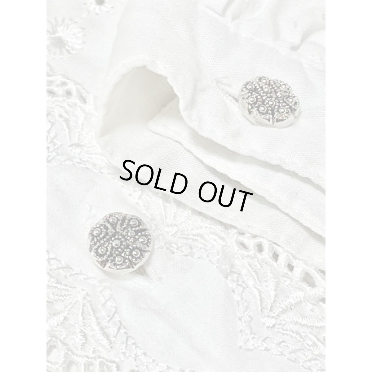 画像11: レース ホワイト 白 スタンドカラー コンチョボタン ディアンドル チロルブラウス ドイツ民族衣装 舞台 演奏会 フォークダンス オクトーバーフェスト (11)