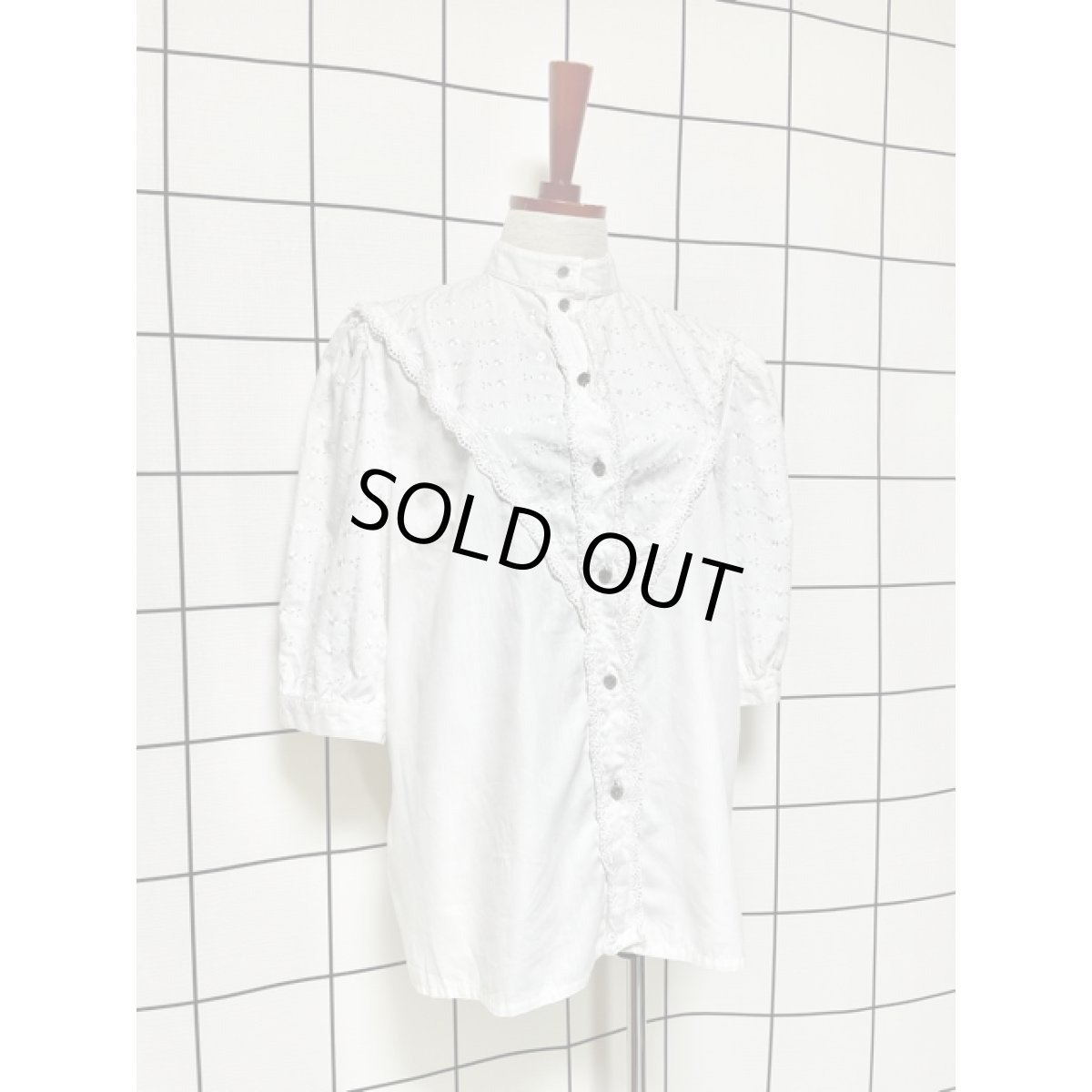 画像6: レース ホワイト 白 スタンドカラー コンチョボタン ディアンドル チロルブラウス ドイツ民族衣装 舞台 演奏会 フォークダンス オクトーバーフェスト (6)