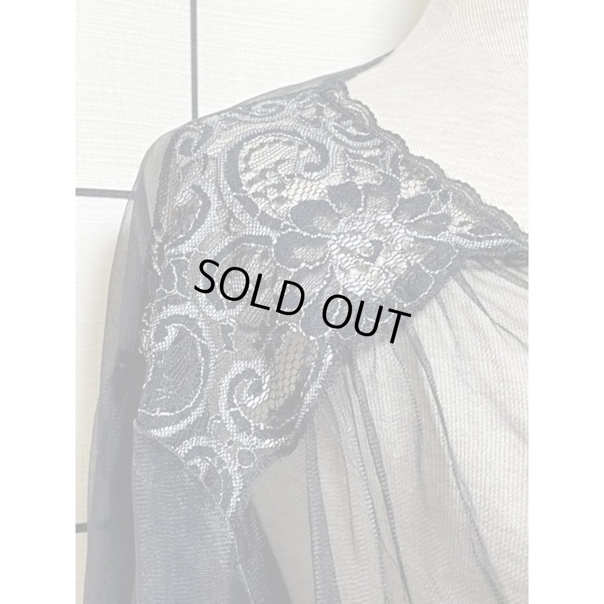 画像3: 羽織り 前開き レース ブラック 黒 長袖 レトロ ヨーロッパ古着 ヴィンテージ レースロングカーディガン (3)