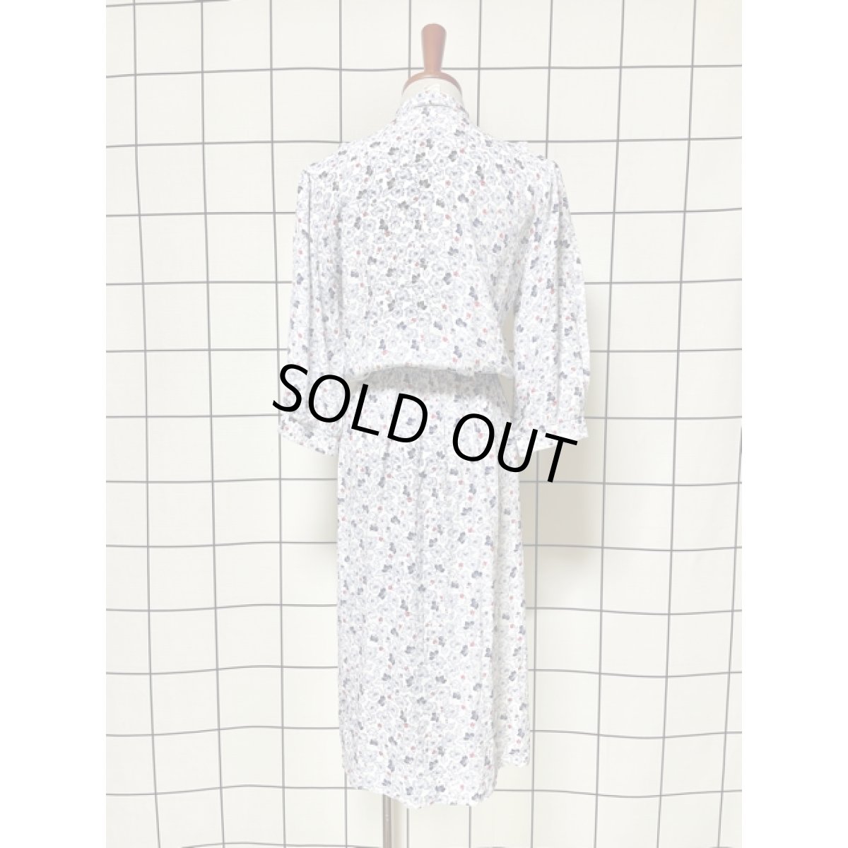 画像5: ヨーロッパ古着 ワンピース ヴィンテージ イングランド フリル リボン 花柄 長袖 (5)