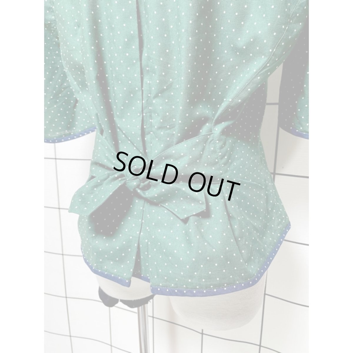 画像6: ドット柄 バックリボン ノーカラー グリーン ネイビー ホワイト ディアンドル チロルブラウス ドイツ民族衣装 舞台 演奏会 フォークダンス オクトーバーフェス (6)