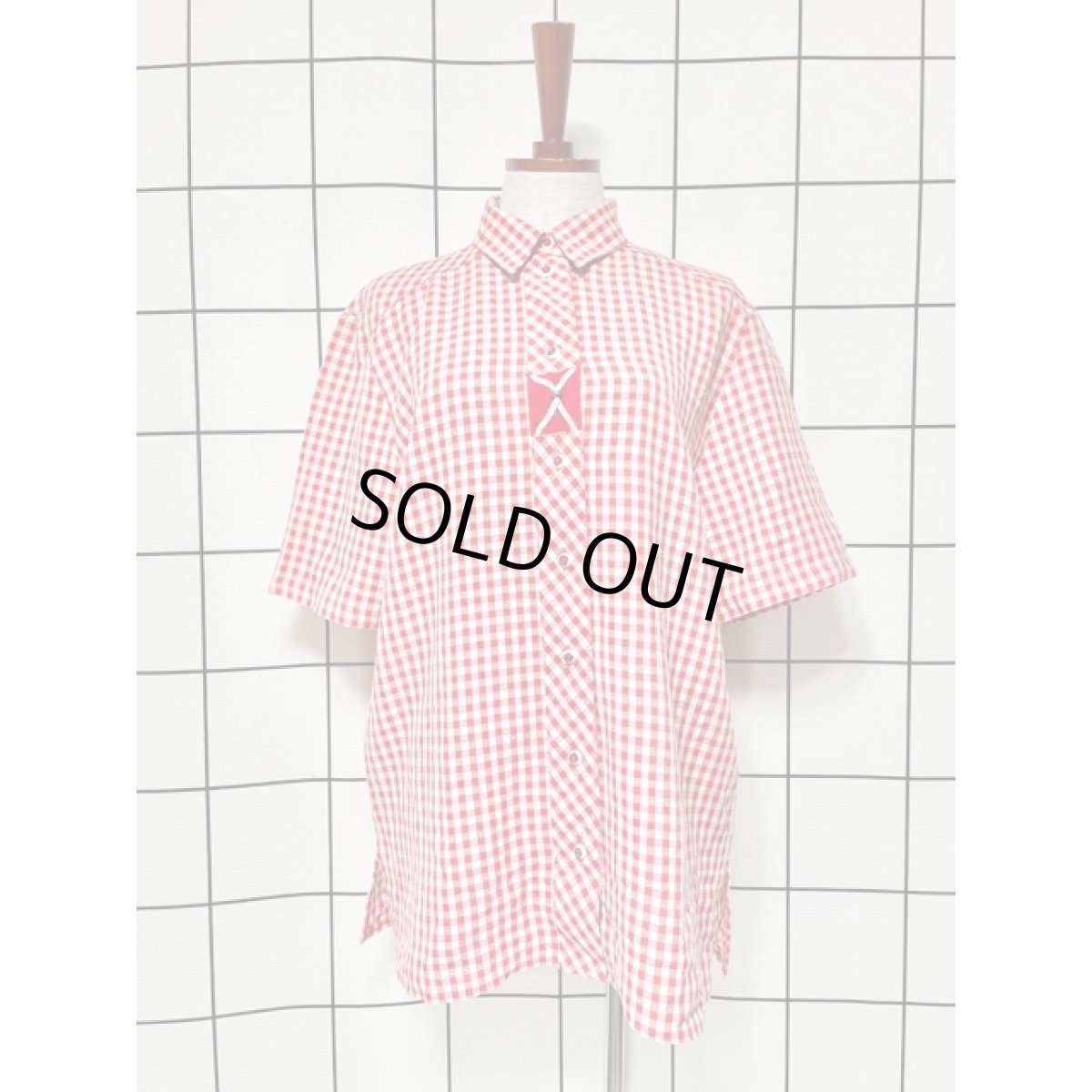 画像1: チェック柄 フロントブレード レッド ホワイト ディアンドル チロルブラウス ドイツ民族衣装 舞台 演奏会 フォークダンス オクトーバーフェスト (1)