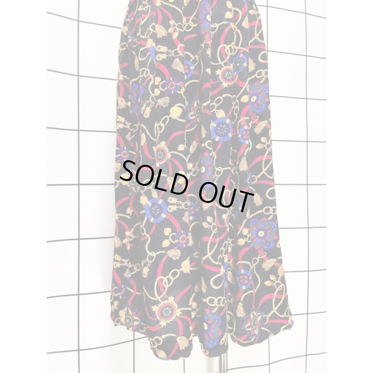 画像6: Talbots タルボット スカーフ柄 フリンジ柄 レトロ USA古着 ヴィンテージスカート (6)