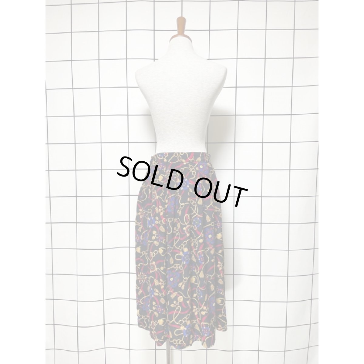 画像5: Talbots タルボット スカーフ柄 フリンジ柄 レトロ USA古着 ヴィンテージスカート (5)