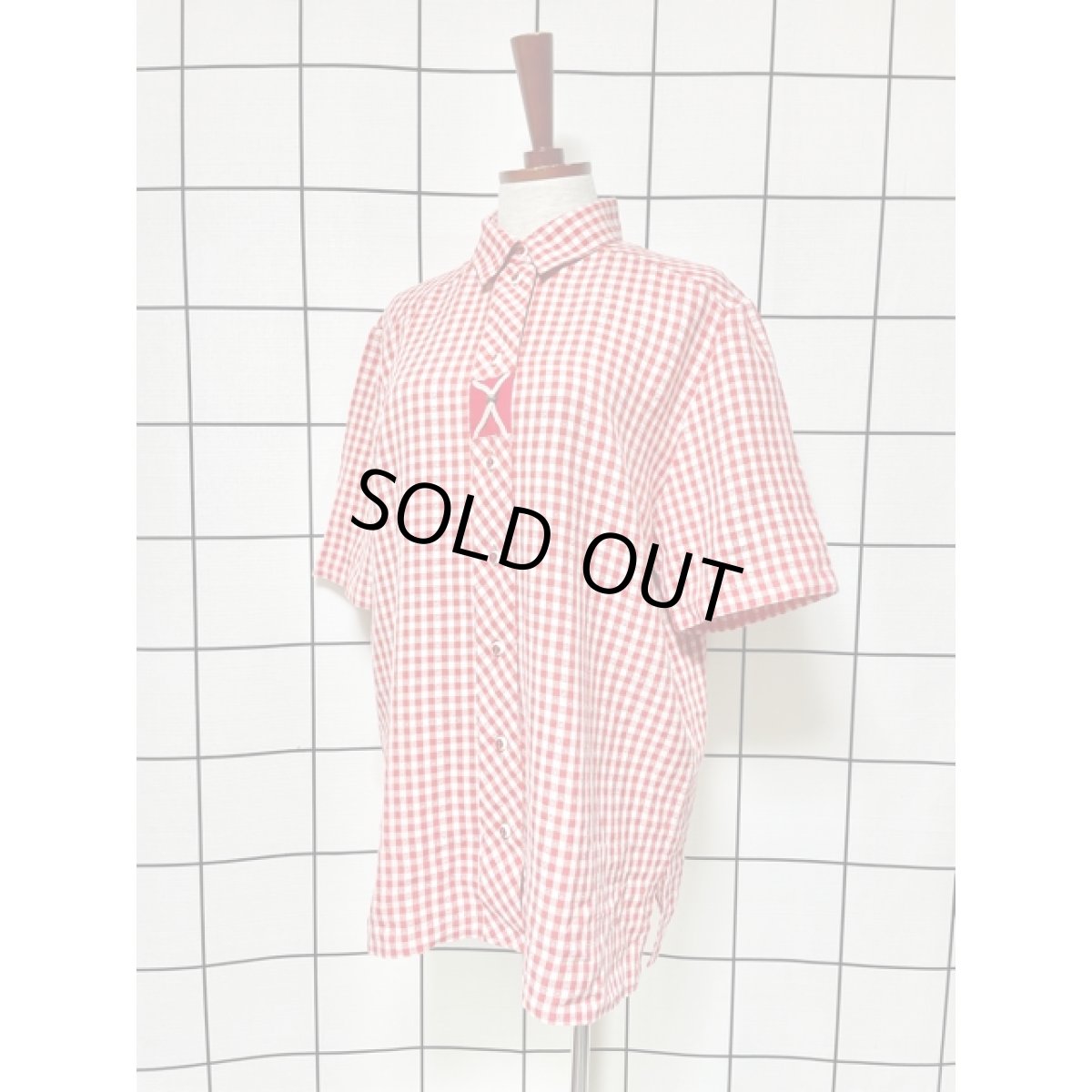 画像2: チェック柄 フロントブレード レッド ホワイト ディアンドル チロルブラウス ドイツ民族衣装 舞台 演奏会 フォークダンス オクトーバーフェスト (2)