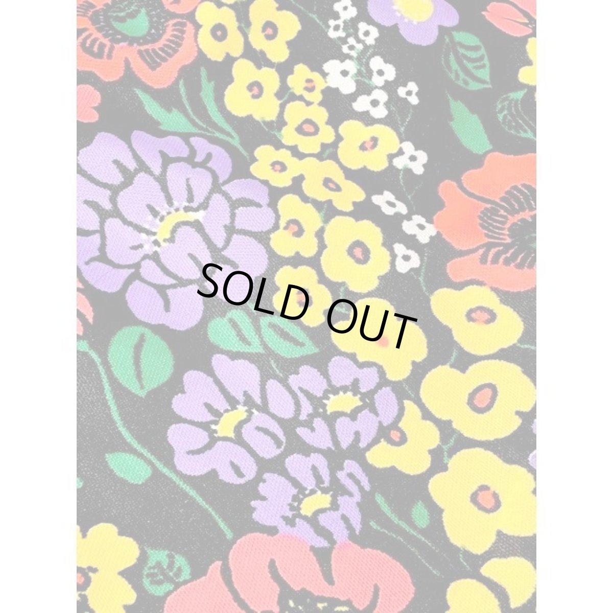 画像14: フランス古着 サイケ レトロポップ 70's 花柄 360度魅力的 コレクション級 衣装にもおすすめ ブラック 黒 半袖 レトロ ヨーロッパ古着 ヴィンテージロングドレス (14)