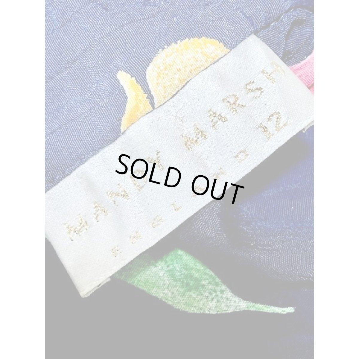 画像15: チューリップ柄  ベルト付 ネイビー ウエストゴム レトロ USA古着 ヴィンテージワンピース【V8381】 (15)