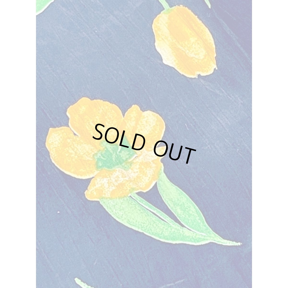 画像13: チューリップ柄  ベルト付 ネイビー ウエストゴム レトロ USA古着 ヴィンテージワンピース【V8381】 (13)