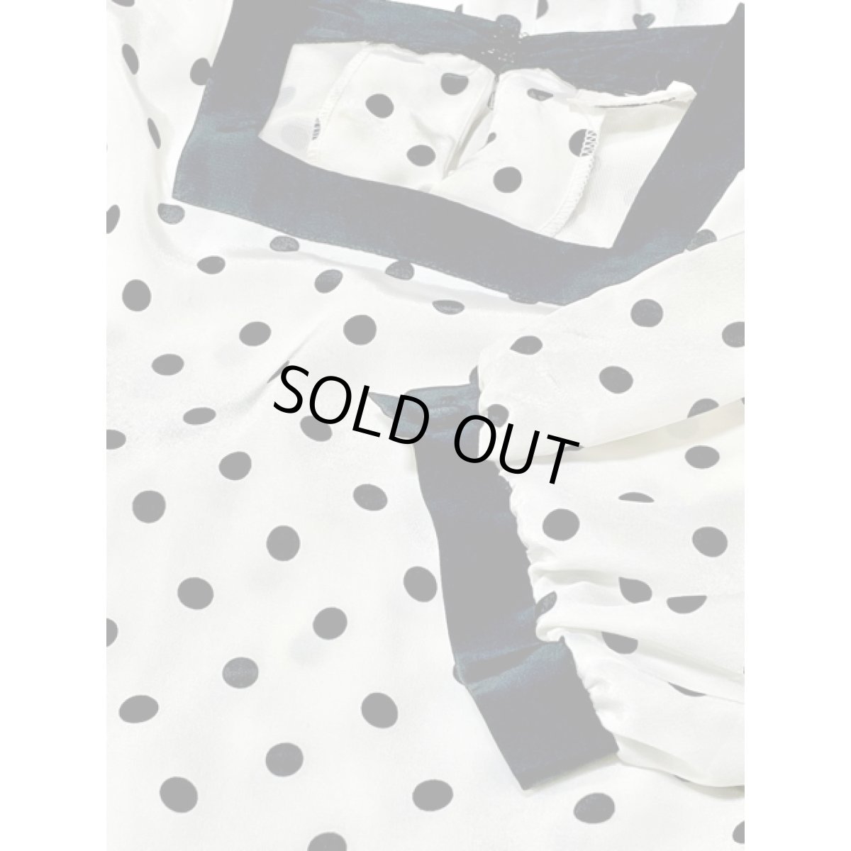 画像10: ドット プリーツ ホワイト ブラック モノクロ ウエストゴム レトロ USA古着 ヴィンテージワンピース【V8404】 (10)