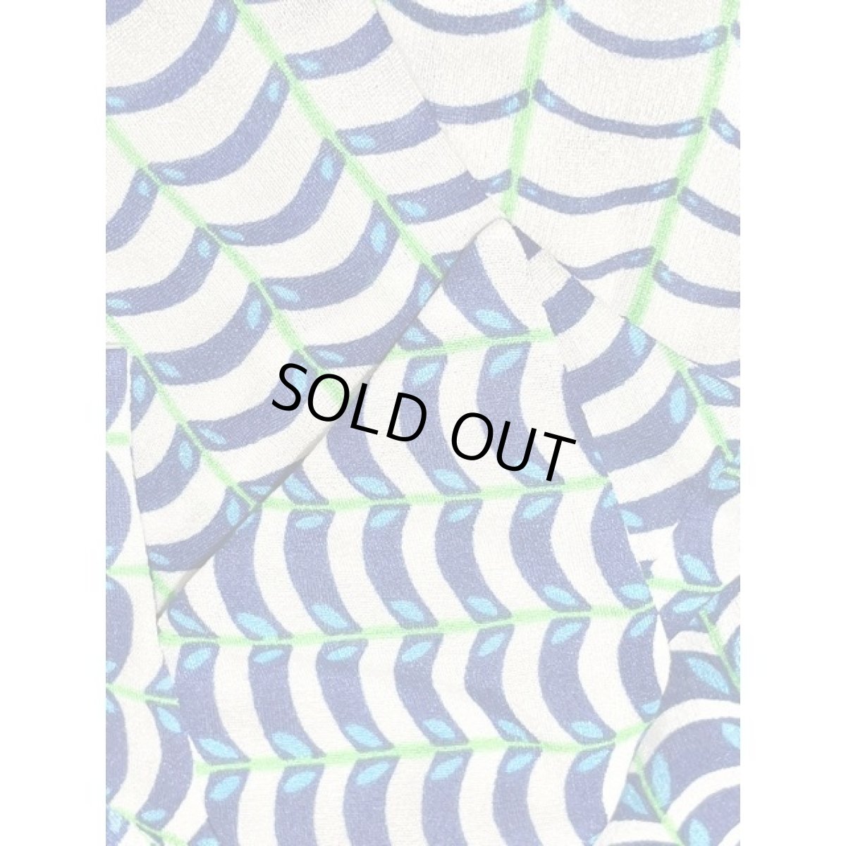 画像11: レトロワンピース 総柄 70年代 爽やか ホワイト ネイビー ブルー 半袖 古着 (11)