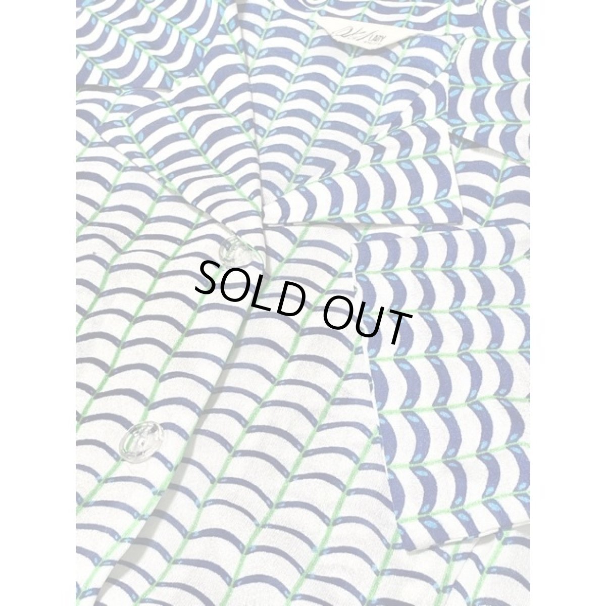 画像10: レトロワンピース 総柄 70年代 爽やか ホワイト ネイビー ブルー 半袖 古着 (10)