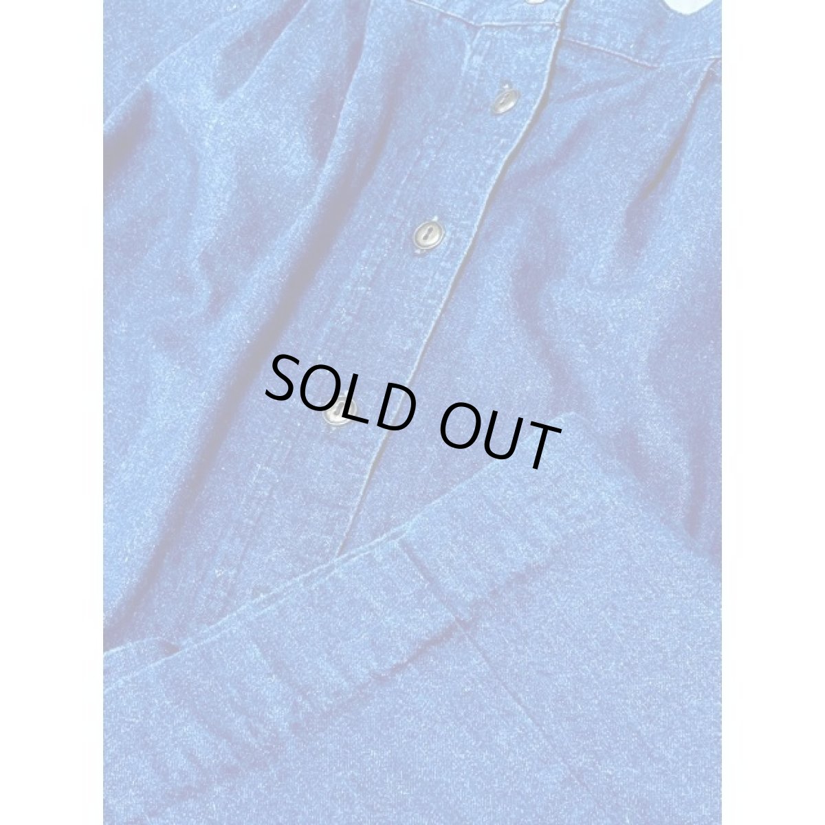 画像8: デニム 無地 前開き ウエストゴム レトロ USA古着 ヴィンテージスカート (8)