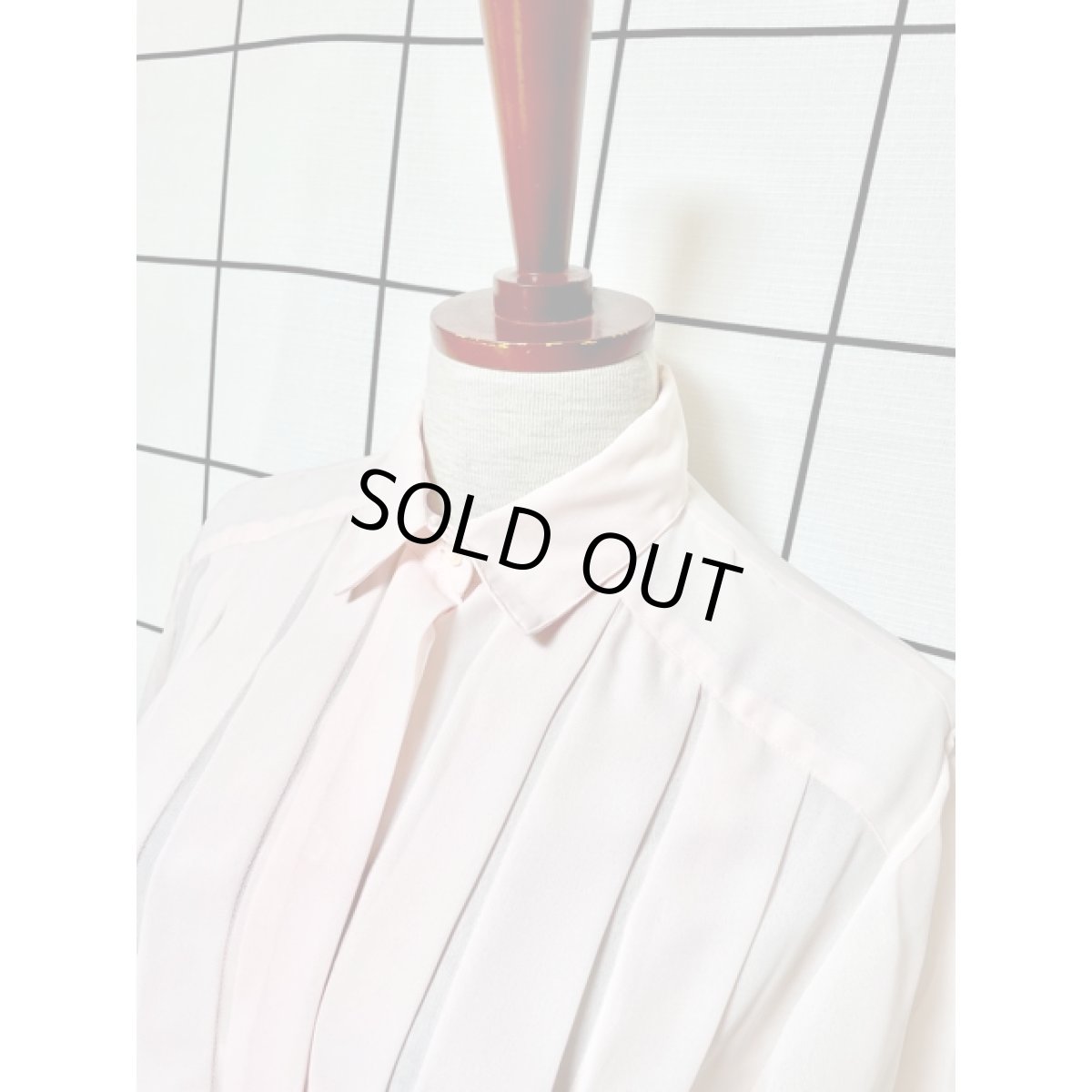 画像7: ピンク フロントタックデザイン レトロ USA古着 シャツ ヴィンテージブラウス (7)