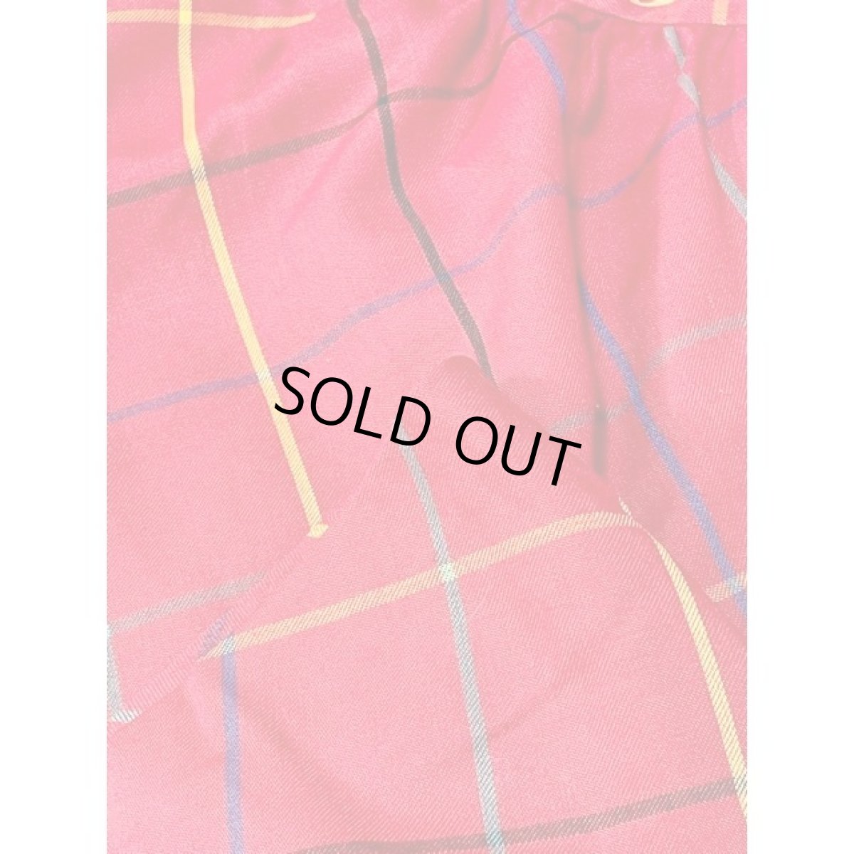 画像8: チェック柄 ウエストゴム レッド レトロ ヨーロッパ古着 ヴィンテージスカート (8)