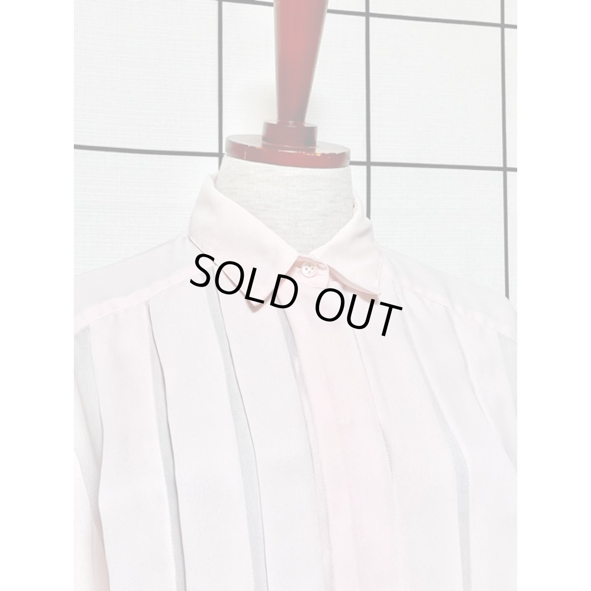 画像3: ピンク フロントタックデザイン レトロ USA古着 シャツ ヴィンテージブラウス (3)