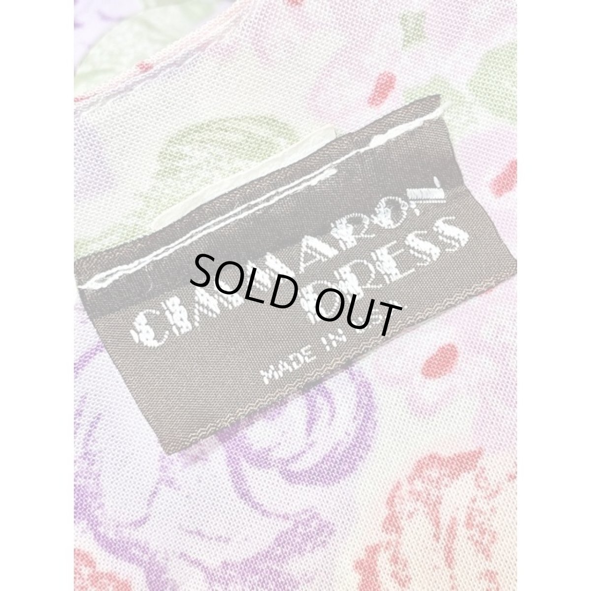 画像15: 総花柄 ノーカラー ウエストゴム ガーリー 長袖 レトロ USA古着 ヴィンテージワンピース (15)