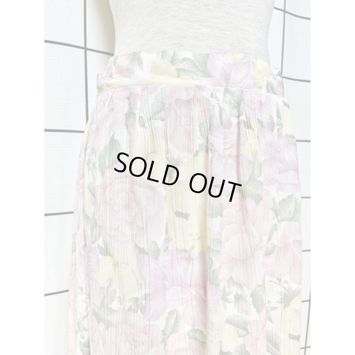 画像2: 総柄 花柄 ウエストゴム レトロ USA古着 ヴィンテージスカート (2)