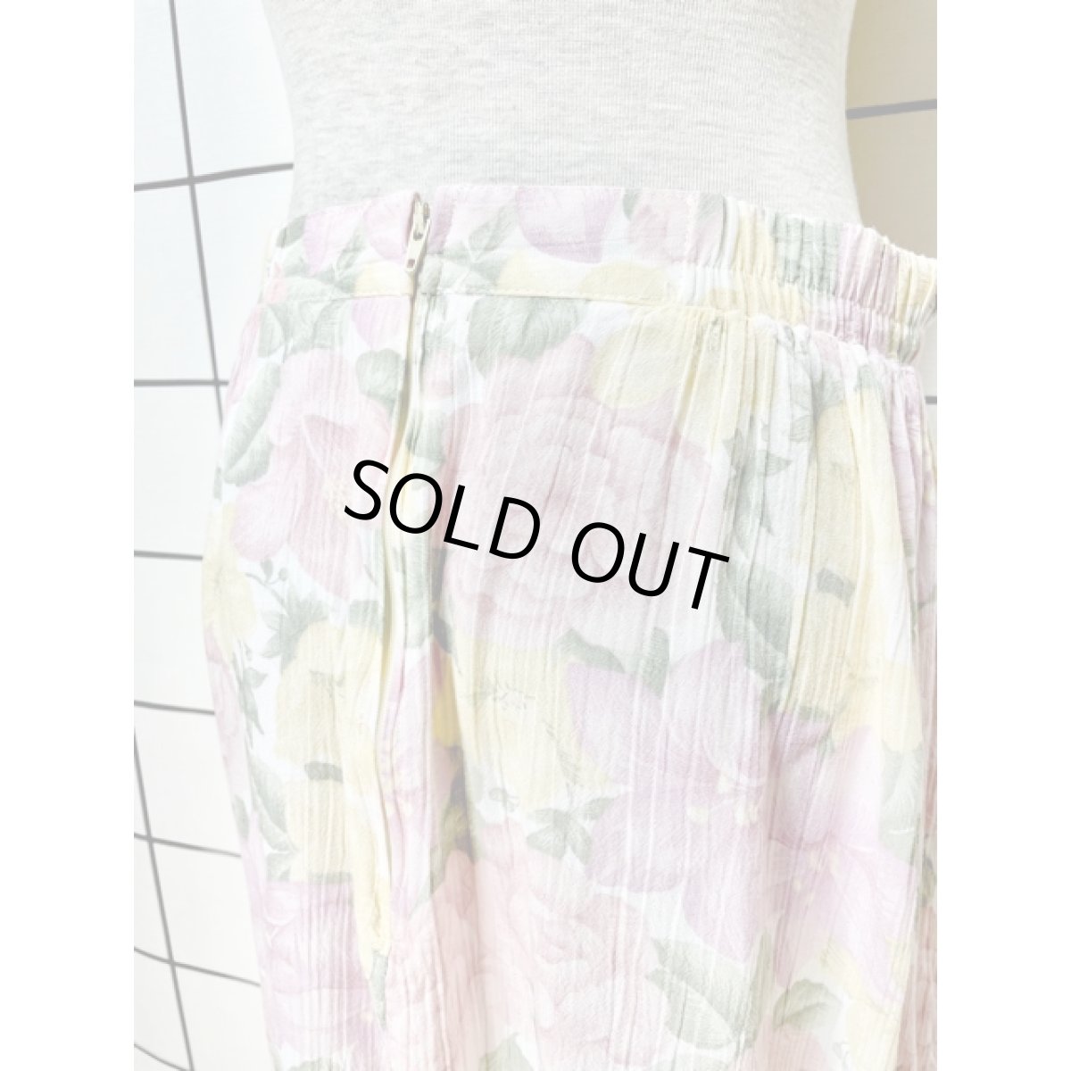 画像7: 総柄 花柄 ウエストゴム レトロ USA古着 ヴィンテージスカート (7)