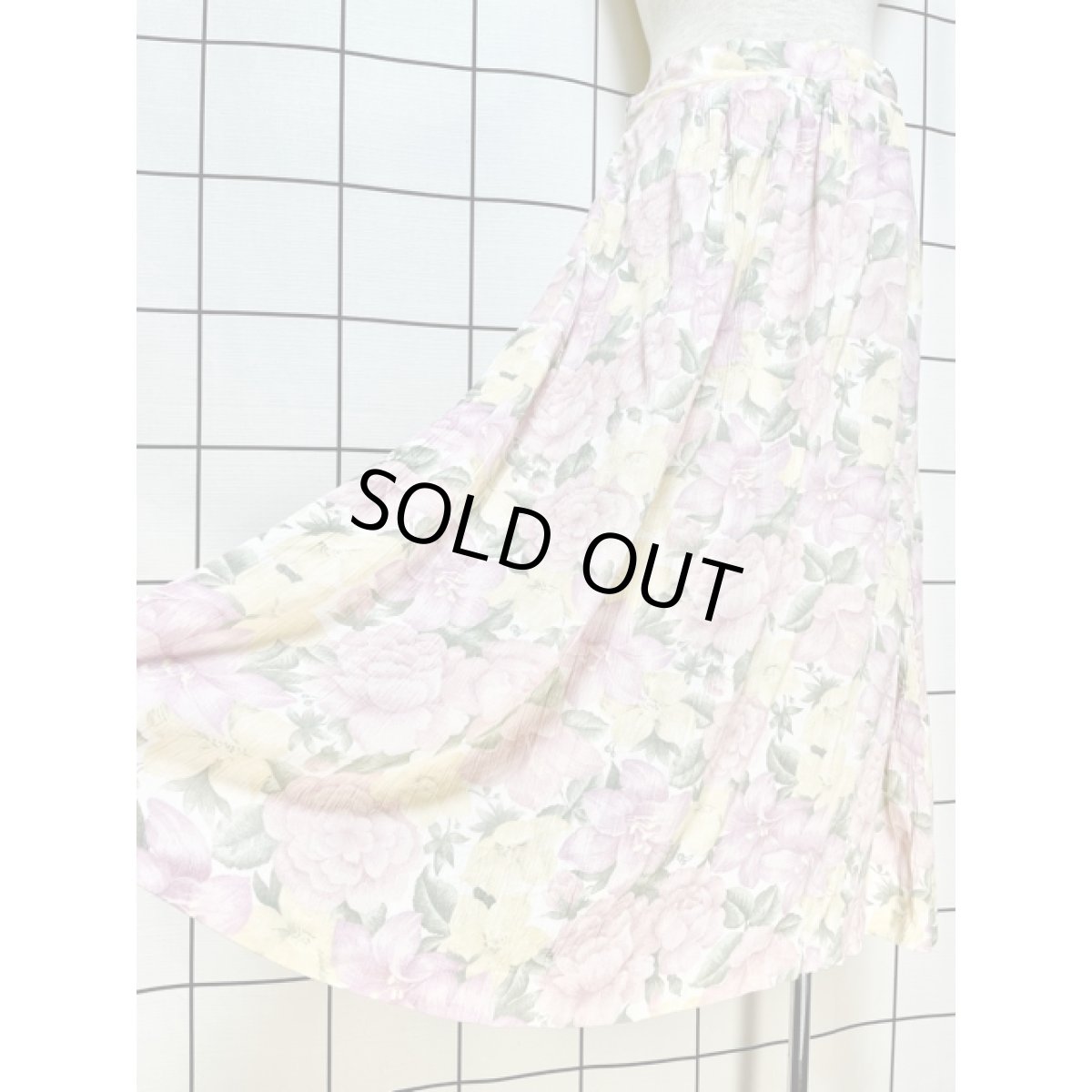 画像4: 総柄 花柄 ウエストゴム レトロ USA古着 ヴィンテージスカート (4)