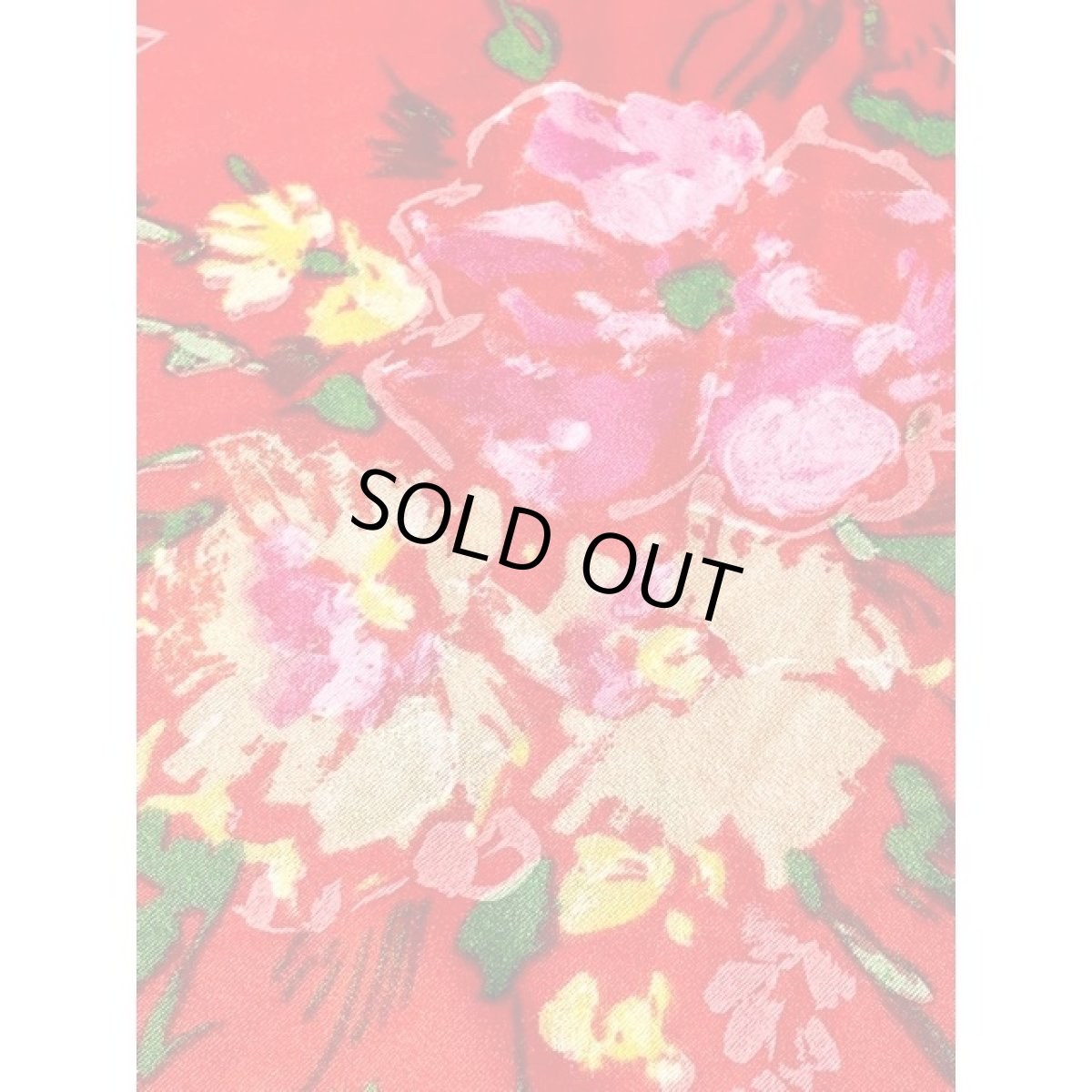 画像15: ホルターネック ワイドパンツデザイン アートフラワー柄 レッド レトロ ヨーロッパ古着 ヴィンテージオールインワン (15)