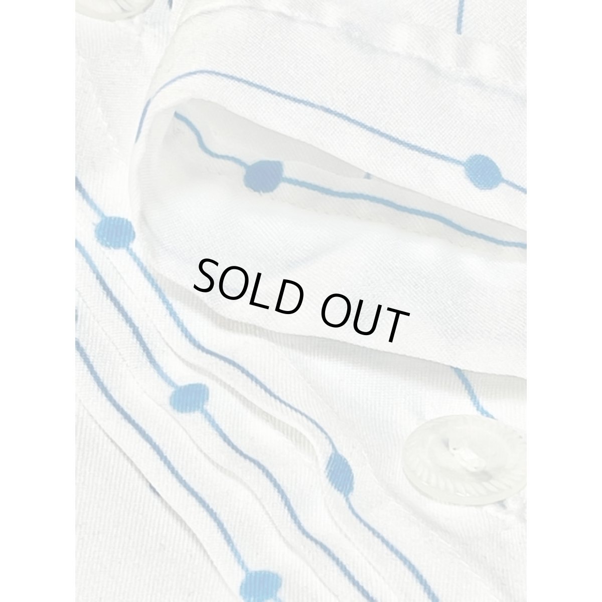 画像10: ドット  ストライプ ホワイト レトロ ヨーロッパ古着 半袖 シャツ ヴィンテージブラウス (10)