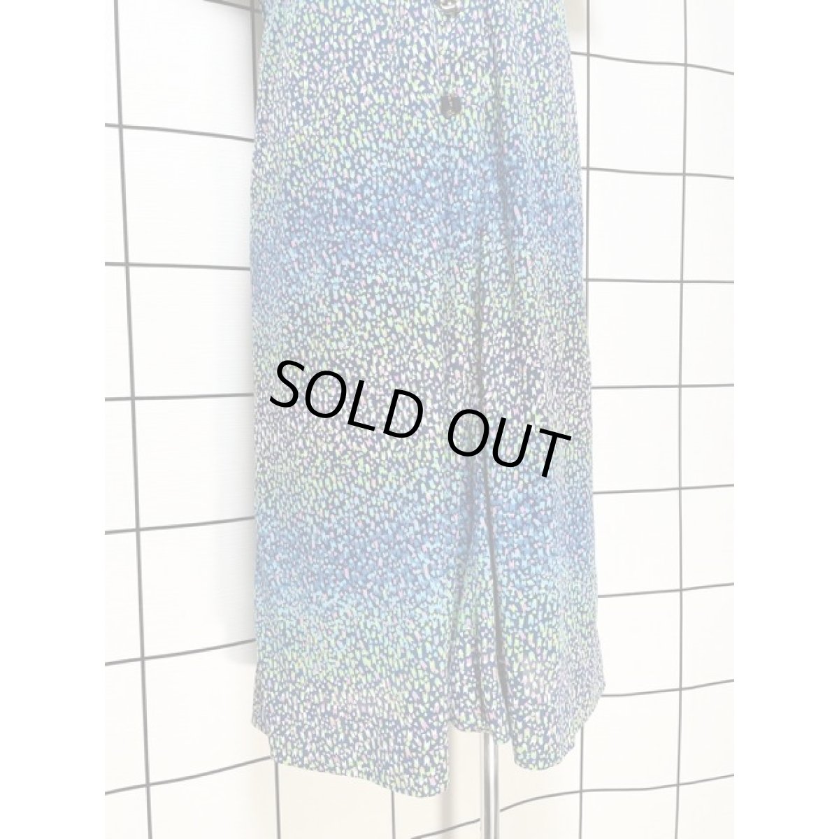 画像10: レトロワンピース グラデーションカラー リボン 70年代 半袖 古着 (10)