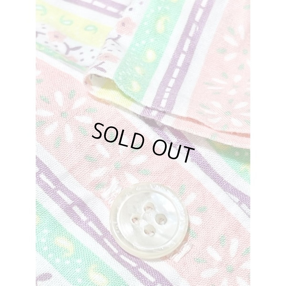 画像11: ストライプ 小花柄 ポップ 前開き レトロ USA古着 ヴィンテージスカート (11)