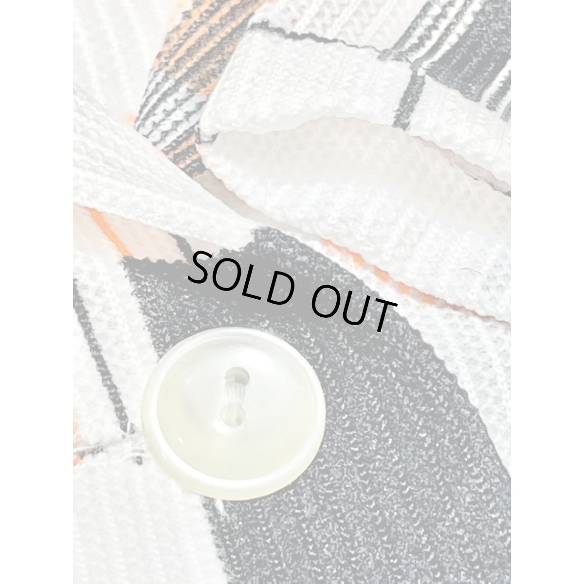 画像13: フランス古着 幾何学柄 前開き ホワイト 白  半袖 レトロ ヨーロッパ古着 ヴィンテージワンピース (13)