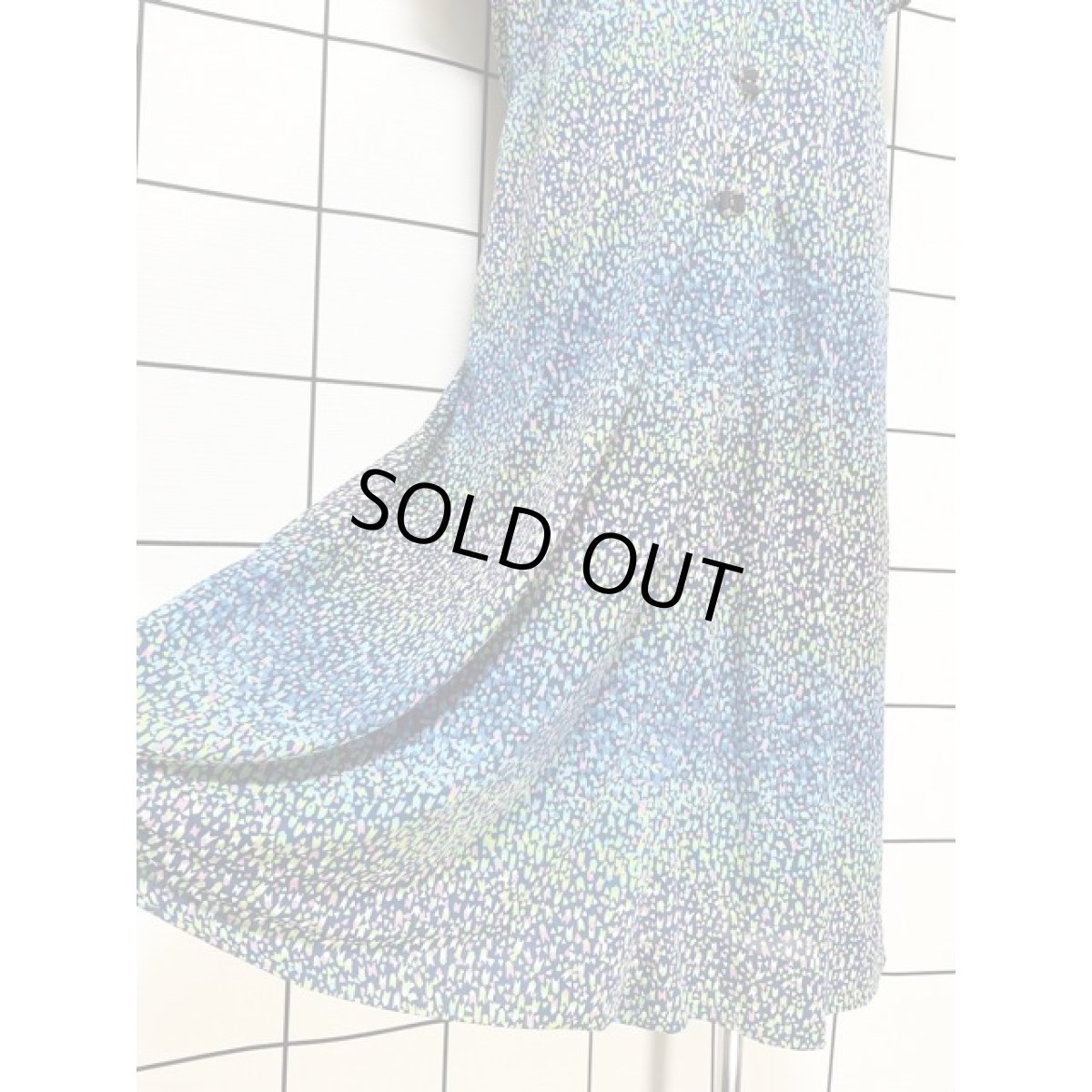 画像11: レトロワンピース グラデーションカラー リボン 70年代 半袖 古着 (11)