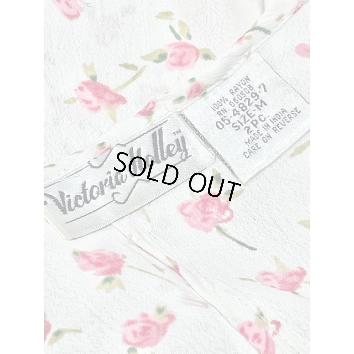 画像13: India ホワイト 花柄 ノースリーブ レトロ 古着 ワンピース【8494】 (13)